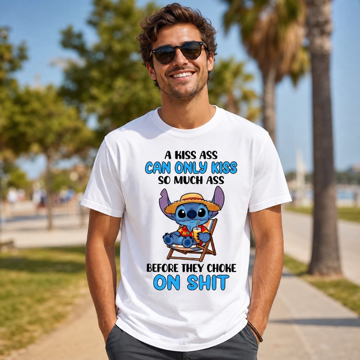 A Kiss Ass Can Only So Much Ass Before They Choke On Shit Stitch Shirt