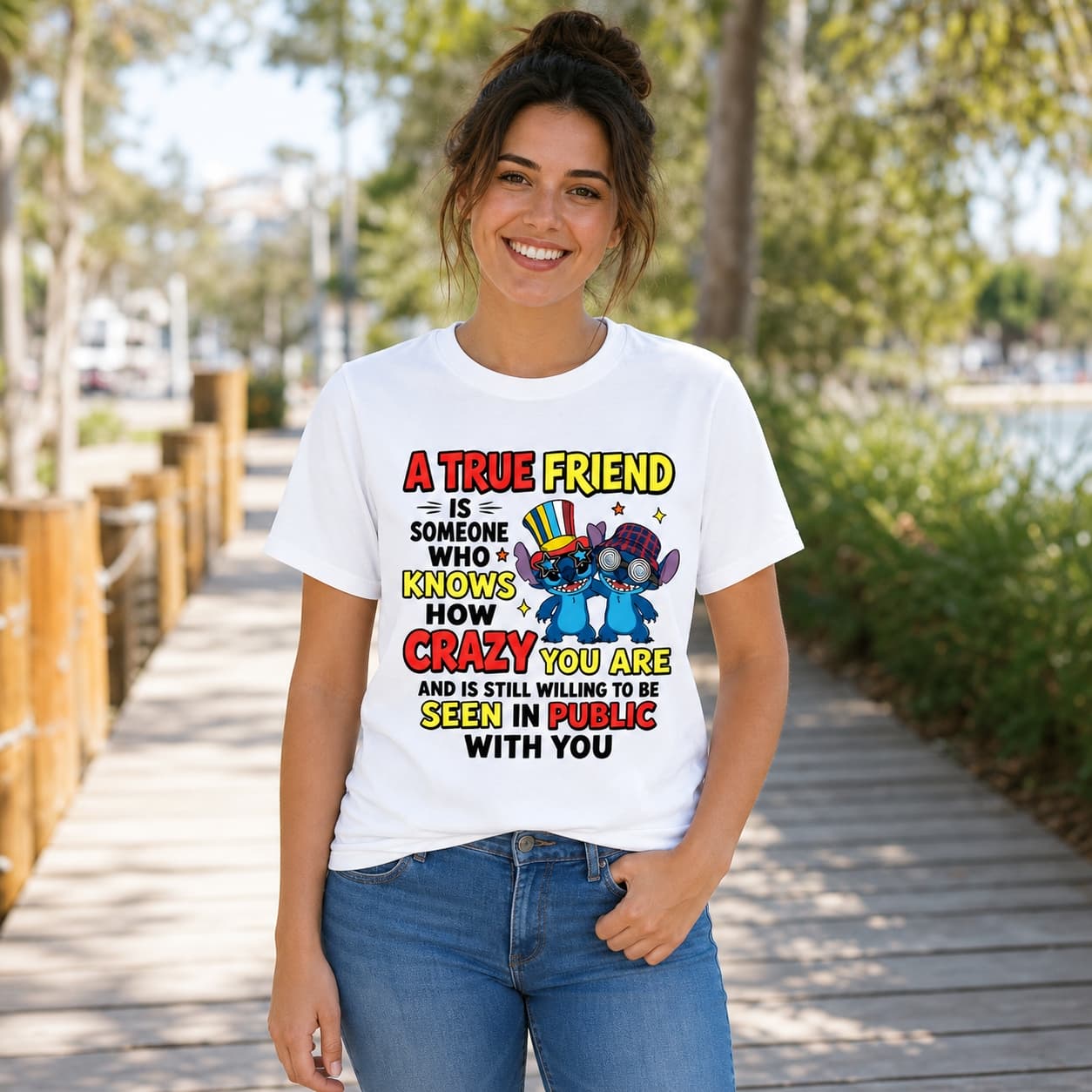 A True Friend Is Someone Who Knows How Crazy Stitch Shirt