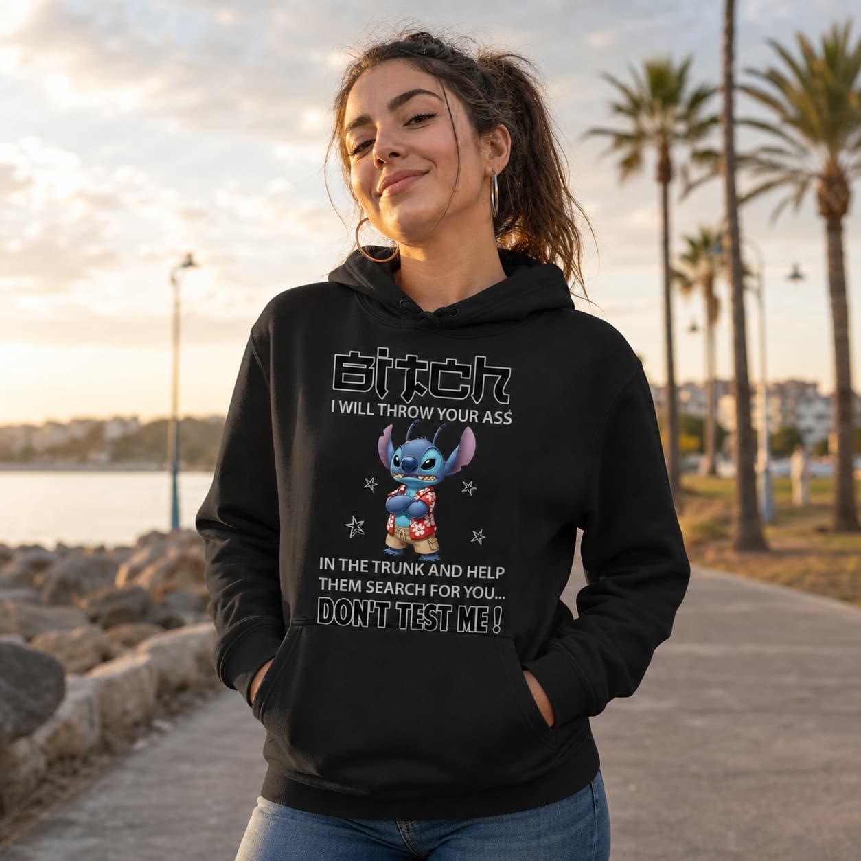 Bitch I Will Throw Your Ass In The Trunk And Help Them Search For You.. Don’t Test Me Stitch Shirt