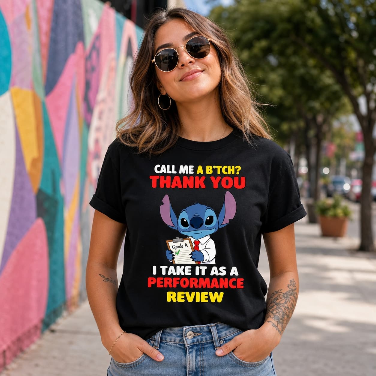 Call Me A B’tch Thank You I Take It As A Performance Review Stitch Shirt