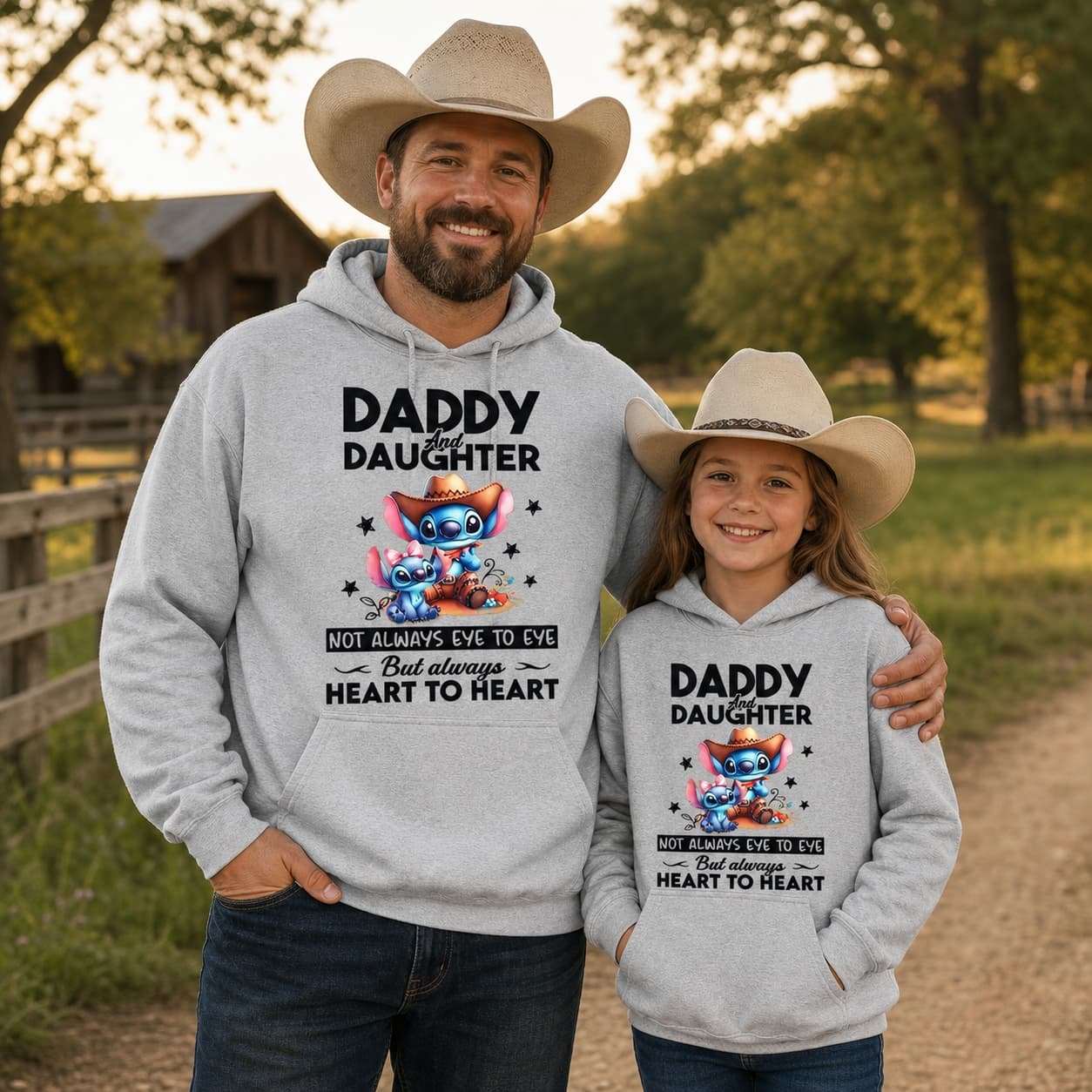 Daddy And Daughter Not Always Eye To Eye But Always Heart To Heart Stitch Shirt