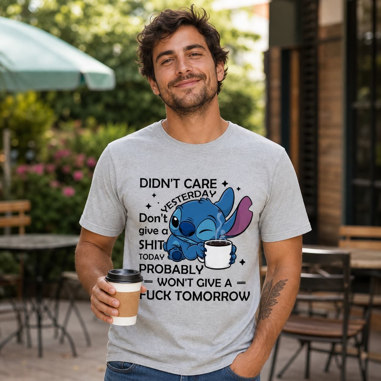 Didn’t Care Yesterday Don’t Give A Sh T Today Probably Won’t Give A F Ck Tomorrow-2 Stitch Shirt
