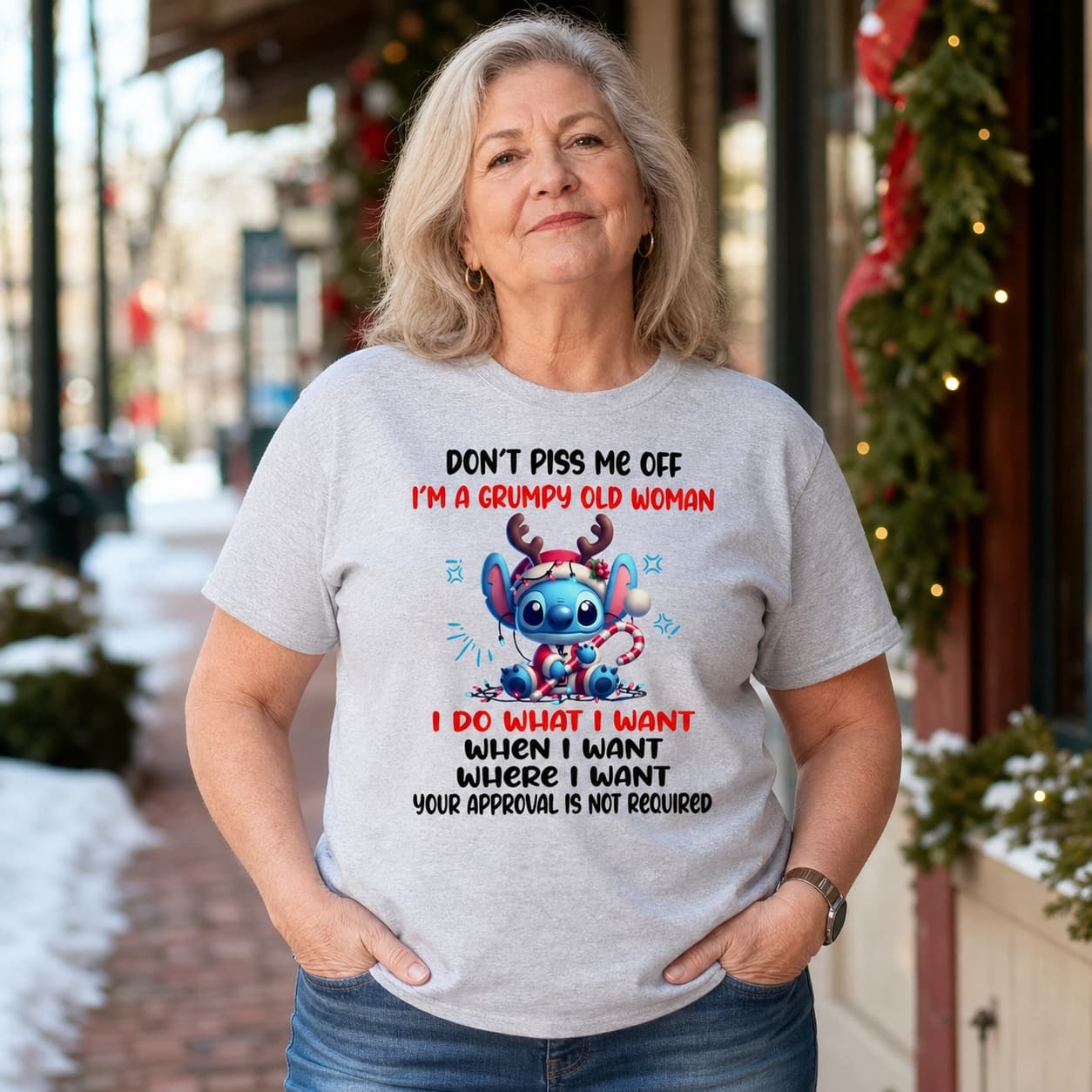 Don’t Piss Me Off I’m A Grumpy Old Woman I Do What I Want When I Want Where I Want Your Approval Is Not Required-2 Stitch Shirt