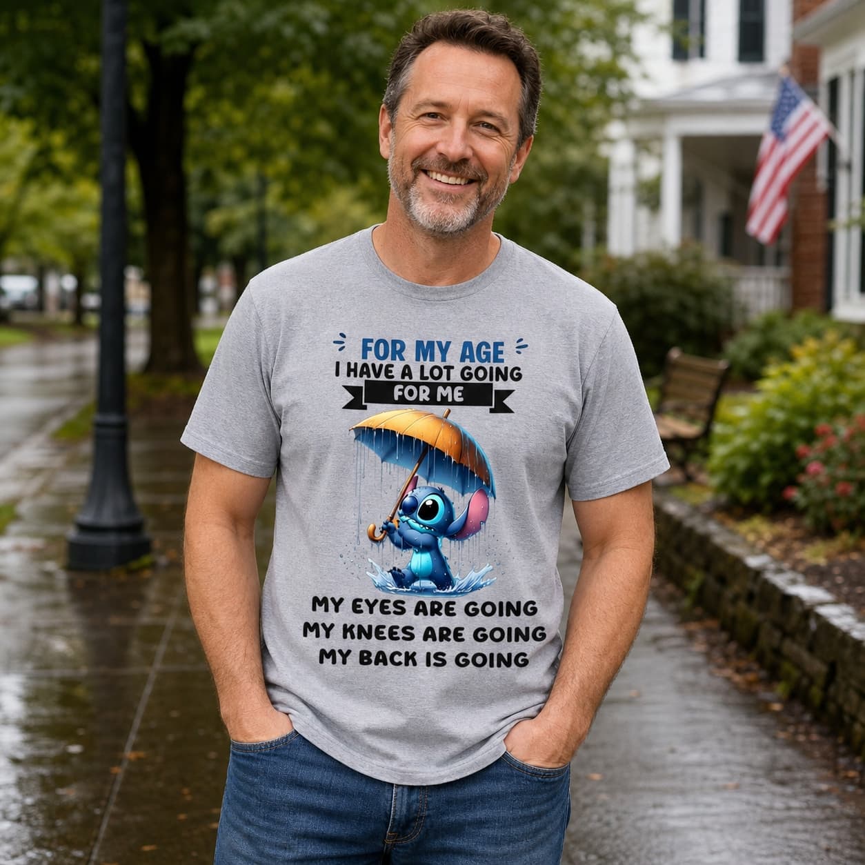 For My Age I Have A Lot Going For Me My Eyes Are Going My Knees Are Going My Back Is Going Stitch Shirt