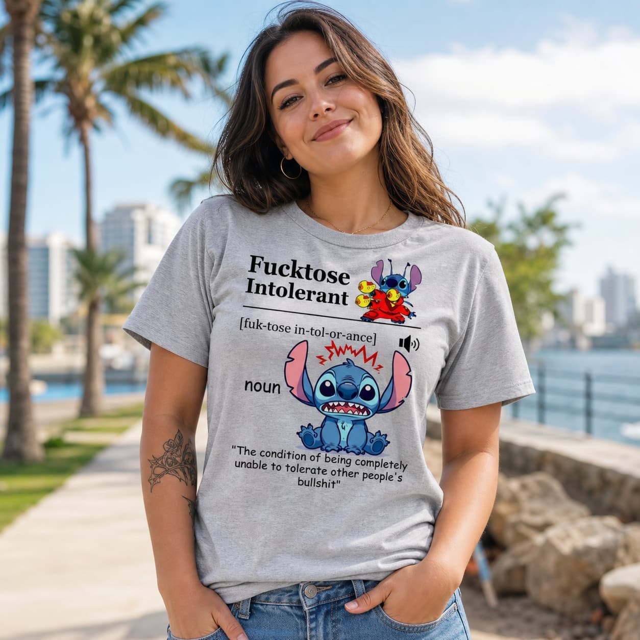 Fucktose Intolerant [fuk-tose in-tol-or-ance] noun The condition of being completely unable to tolerate other people’s bullshit Stitch Shirt