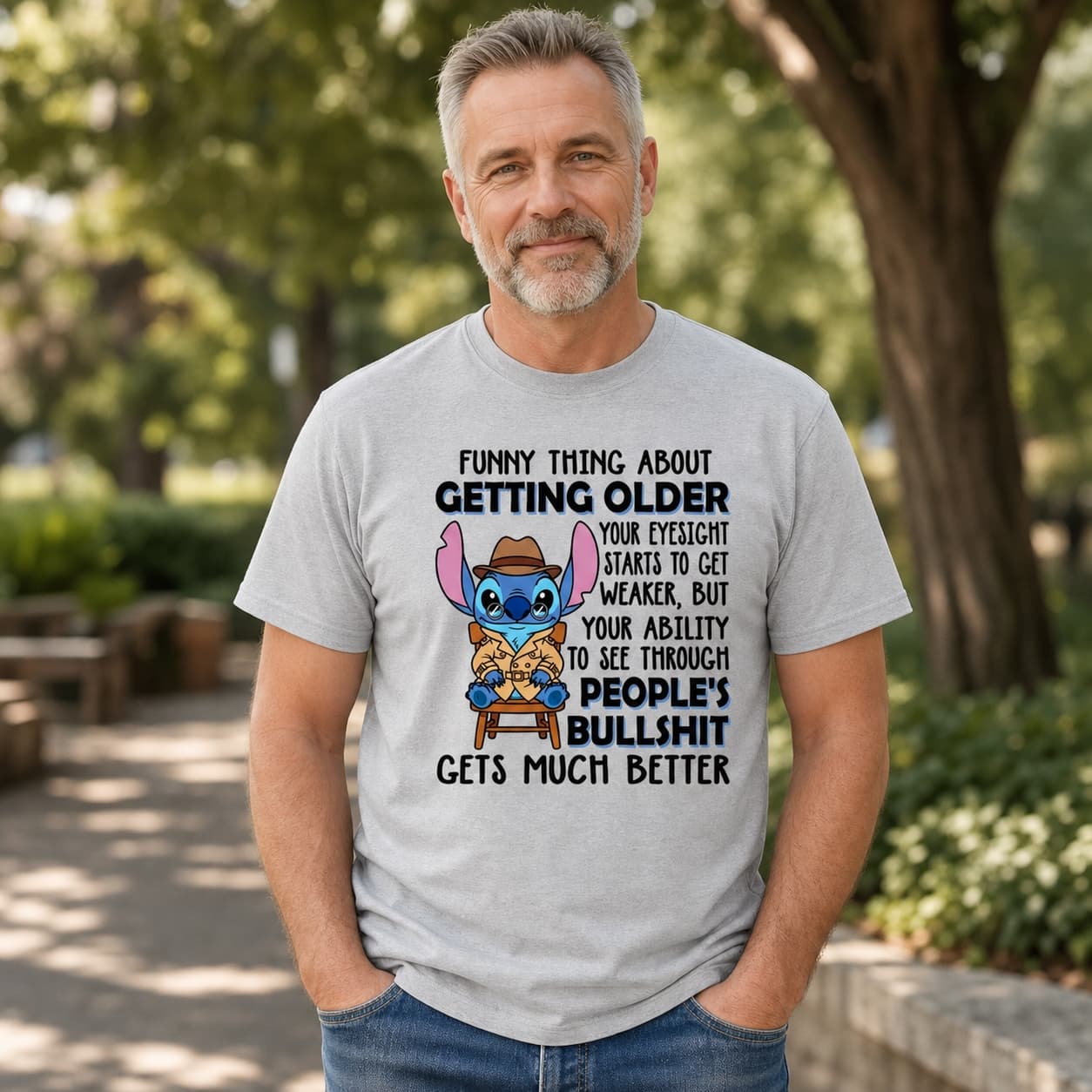 Funny Thing About Getting Older Your Eyesight Starts To Get Weaker But Your Ability To See Through People’s Bullshit Gets Better-5 Stitch Shirt