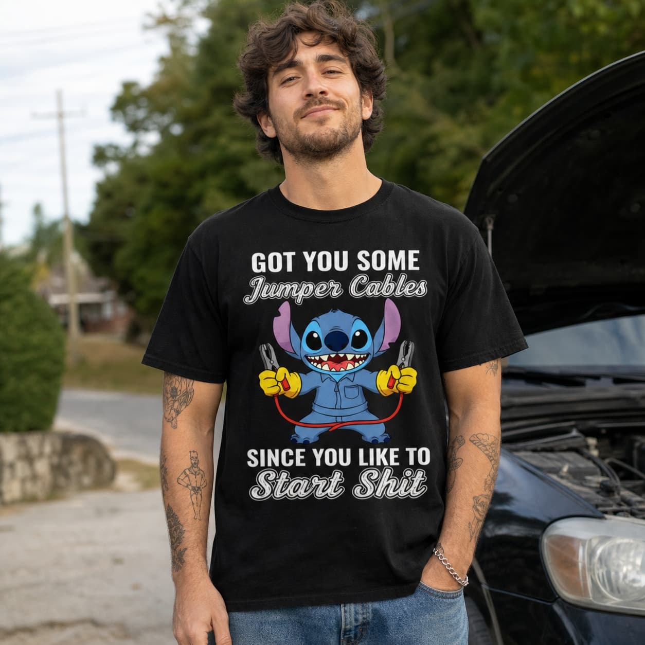 Got You Some Jumper Cables Since You Like To Start Shit Stitch Shirt