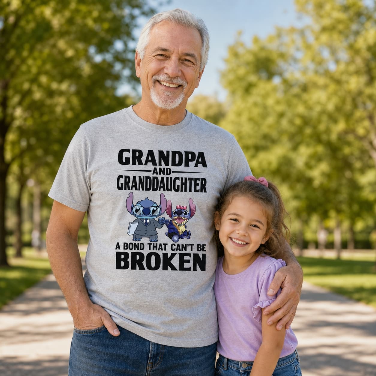 Grandpa And Granddaughter A Bond That Can’t Be Broken Stitch Shirt