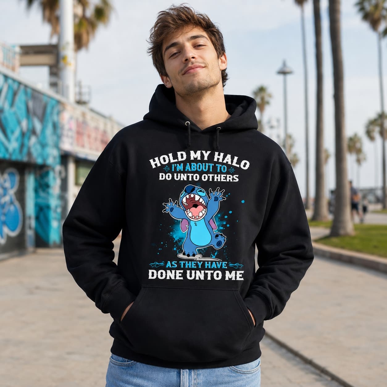 Hold My Halo I’m About To. Do Unto Others As They Have Done Unto Me Stitch Shirt
