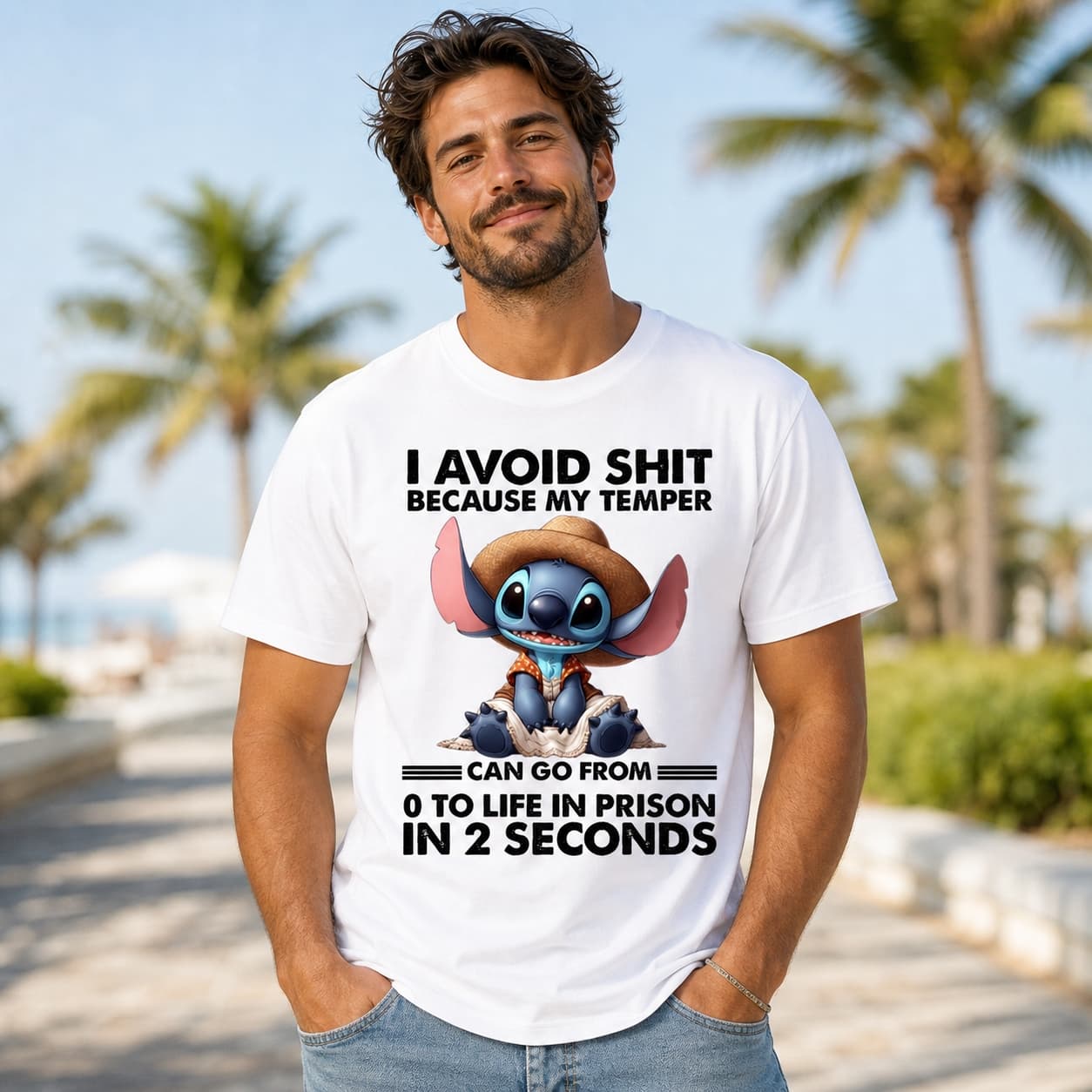 I Avoid Sh T Because My Temper Can Go From Zero To Life In Prison In 2 Seconds-3 Stitch Shirt