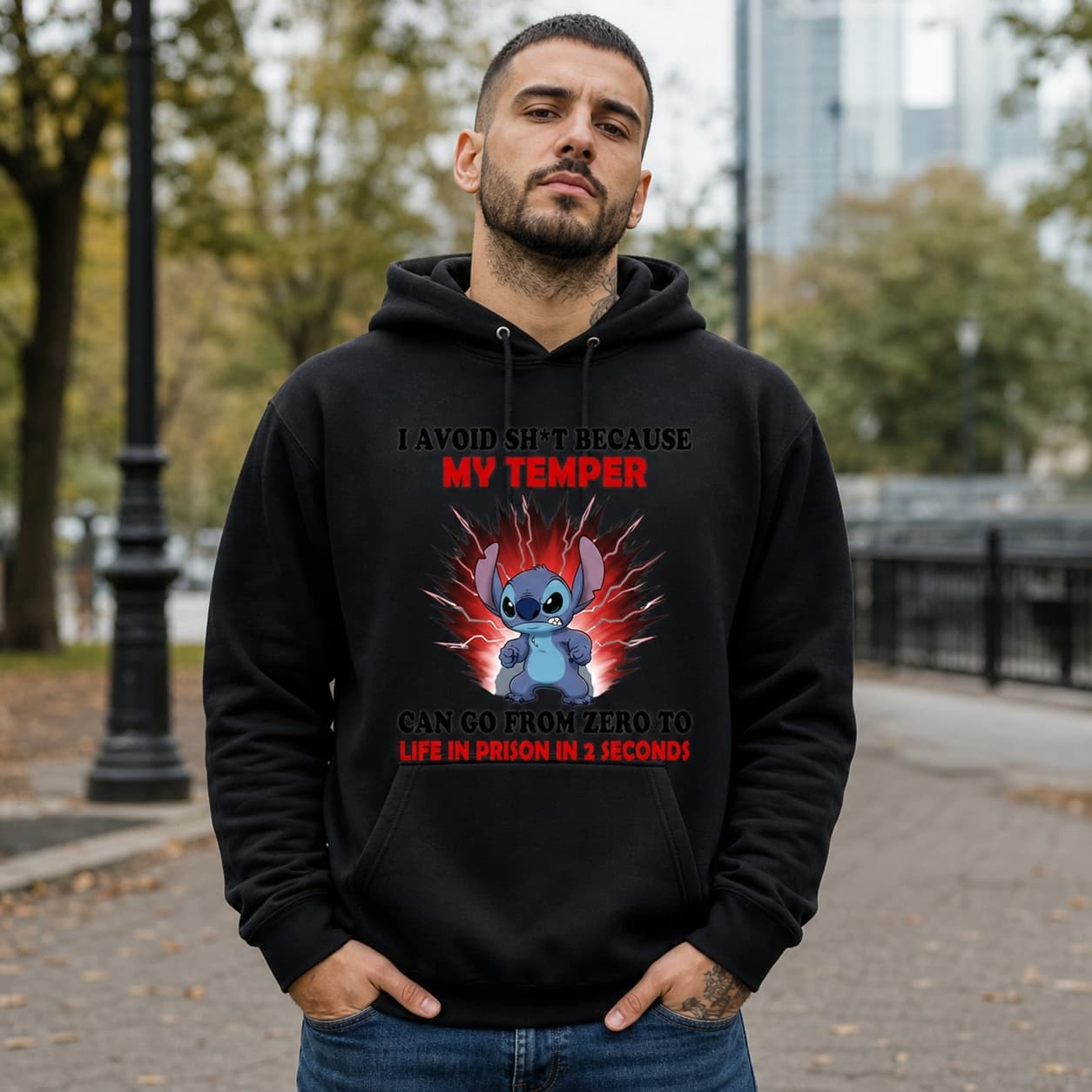 I Avoid Sh T Because My Temper Can Go From Zero To Life In Prison In 2 Seconds-4 Stitch Shirt