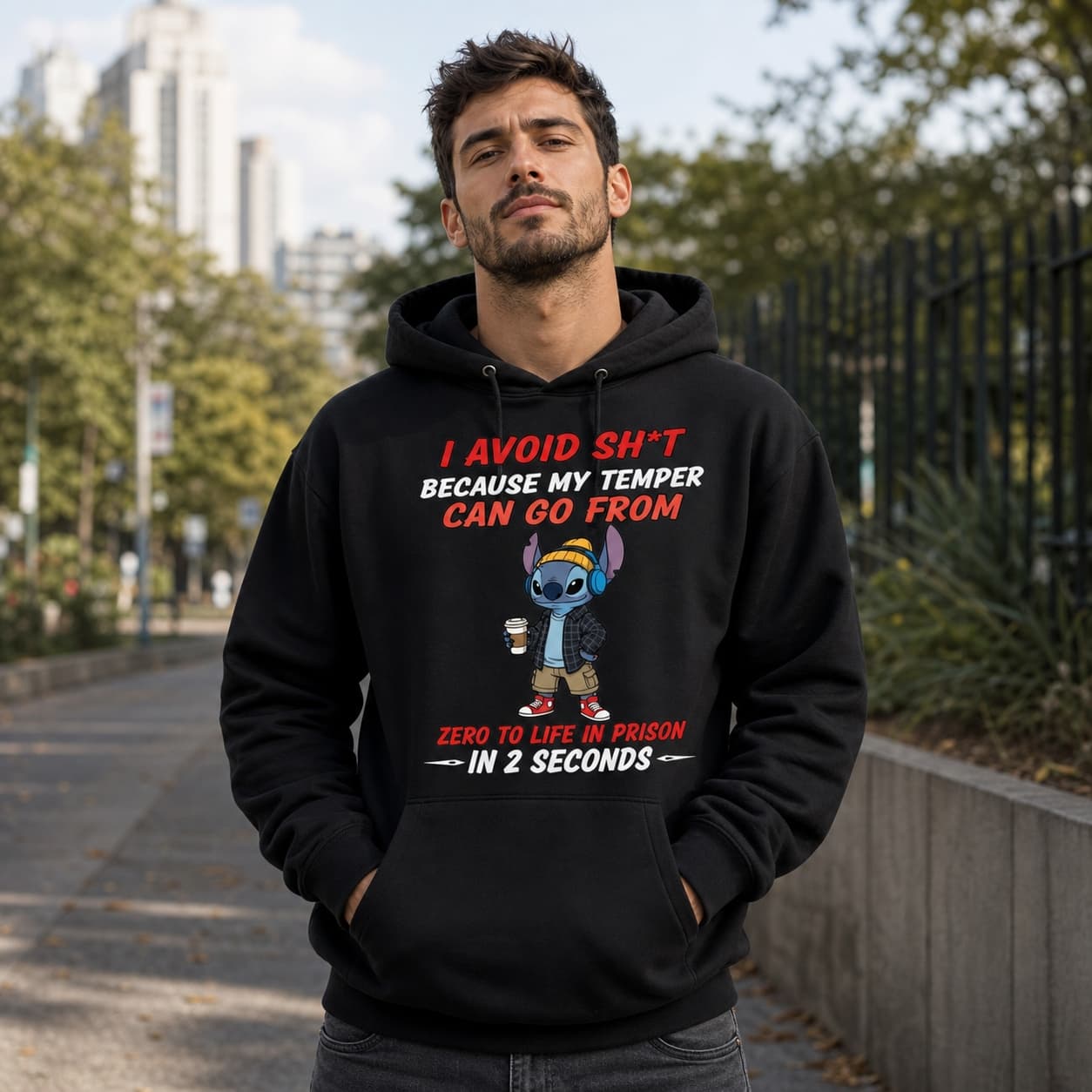 I Avoid Sh T Because My Temper Can Go From Zero To Life In Prison In 2 Seconds-5 Stitch Shirt