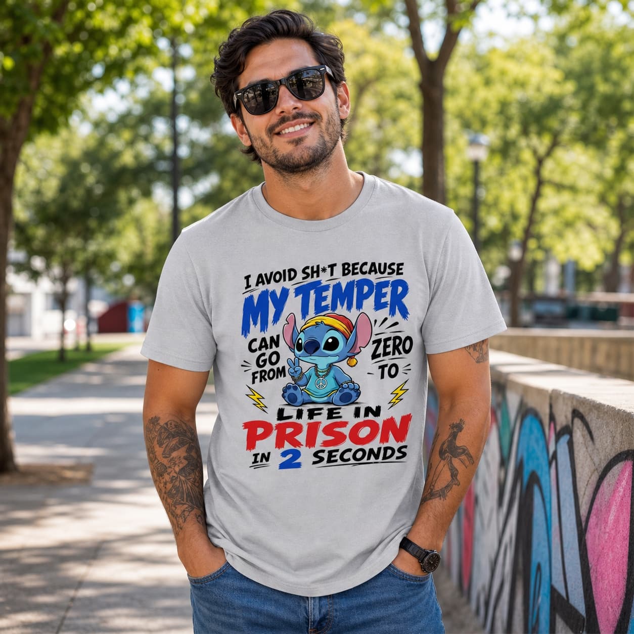 I Avoid Shit Because My Temper Can Go From 0 To Life In Prison In 2 Seconds Stitch Shirt