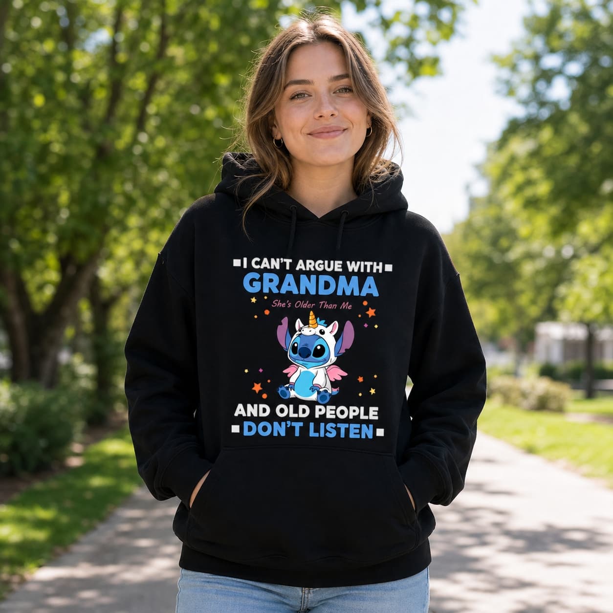 I Can’t Argue With Grandma She’s Older Than Me And Old People Dont Listen Stitch Shirt