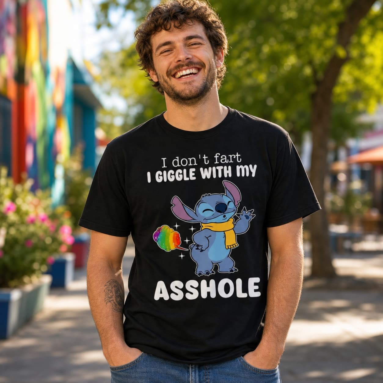 I Don’t Fart I Giggle With My Asshole-2 Stitch Shirt