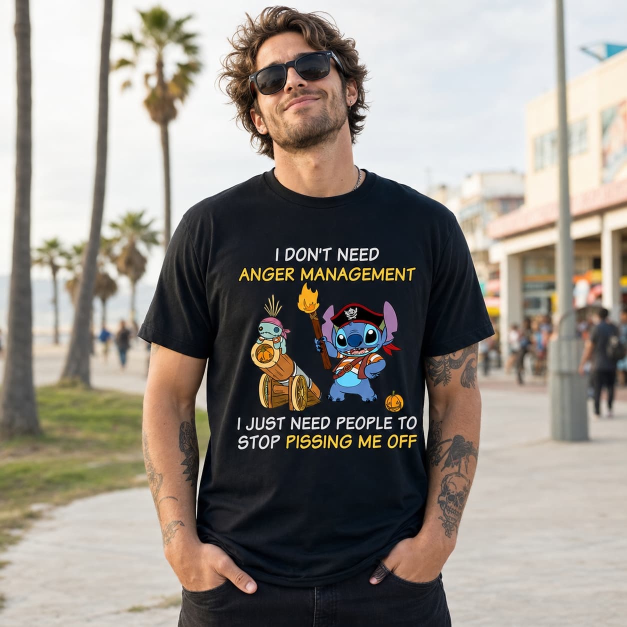 I DON’T NEED ANGER MANAGEMENT I JUST NEED PEOPLE TO STOP PISSING ME OFF-2 Stitch Shirt