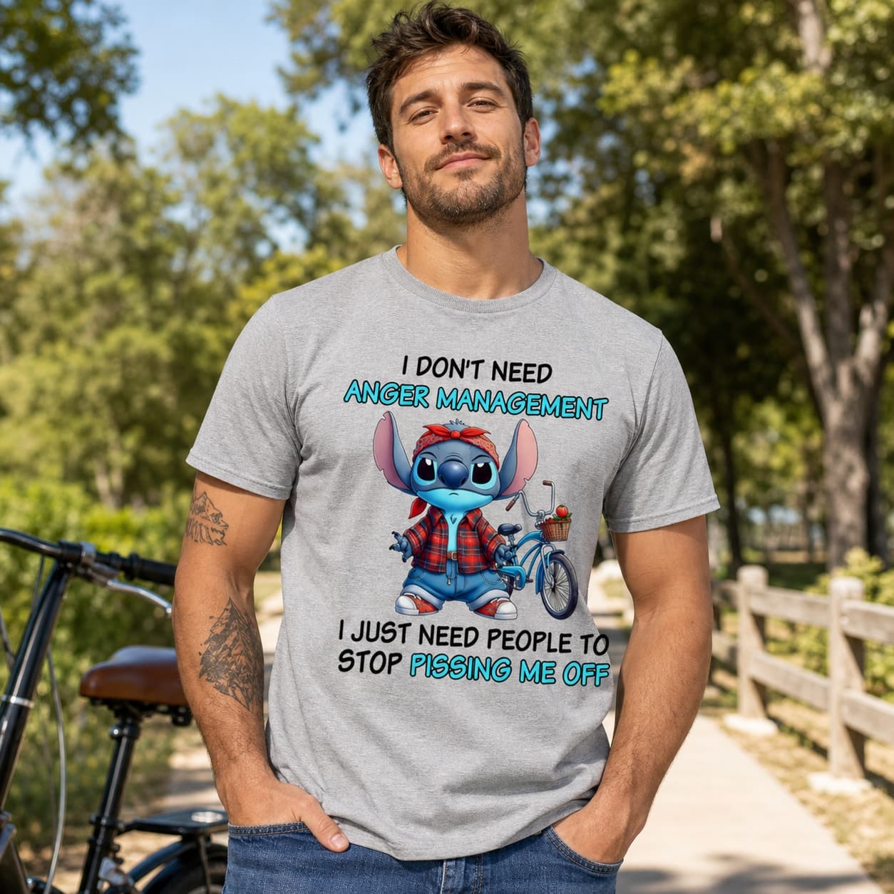 I Don’t Need Anger Management I Just Need People To Stop Pissing Me Off-3 Stitch Shirt
