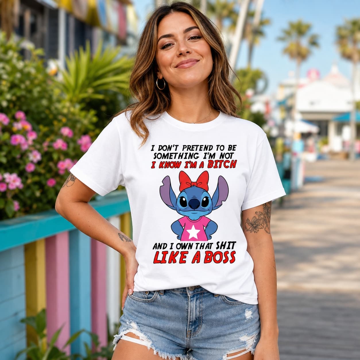 I Don’t Pretend To Be Something I’m Not I Know I’m A Bitch And I Own That Shit Like A Boss Stitch Shirt