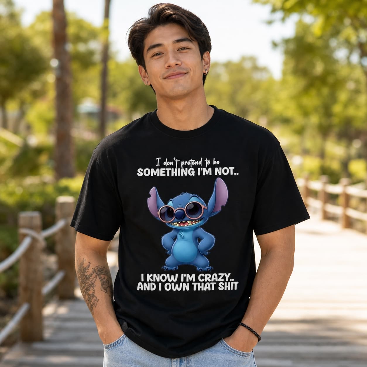 I Don’t Pretend To Be Something I’m Not I Know I’m Crazy And I Own That Shit-2 Stitch Shirt