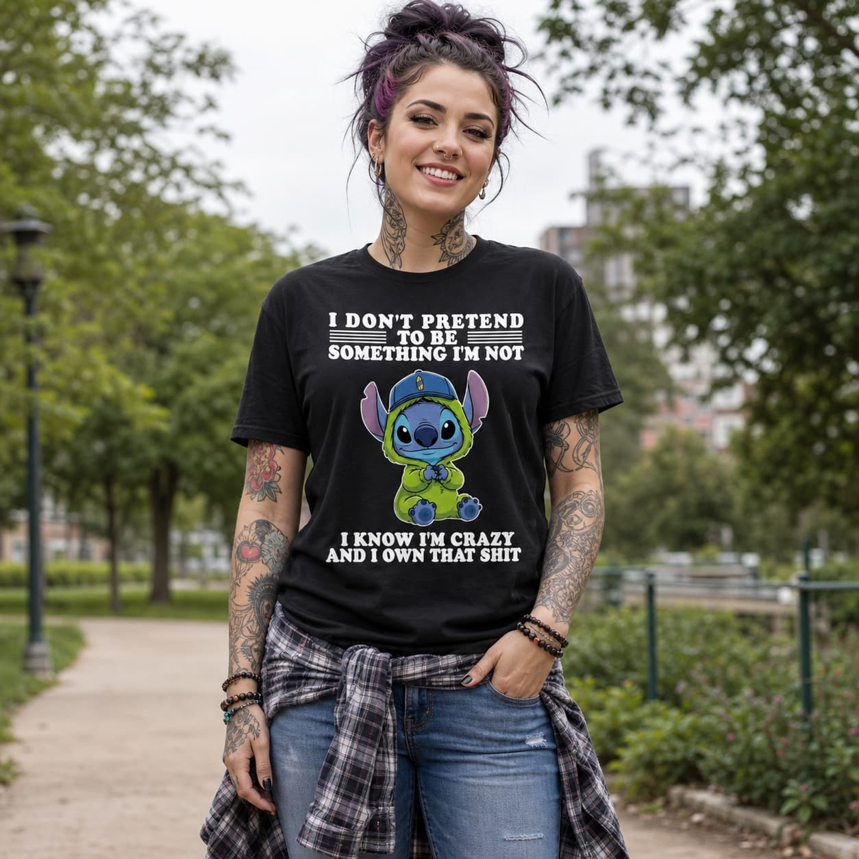 I Don’t Pretend To Be Something I’m Not I Know I’m Crazy And I Own That Shit-5 Stitch Shirt