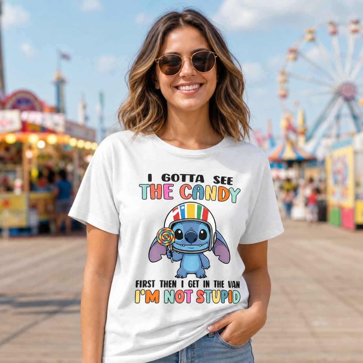 I Gotta See The Candy First Then I Get In The Van I’m Not Stupid Stitch Shirt