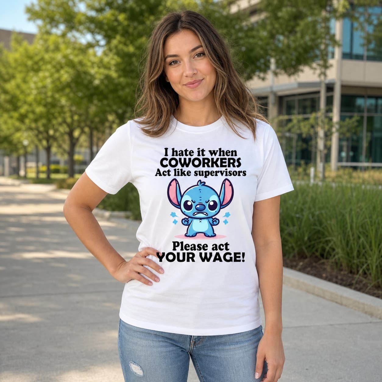 I Hate It When Coworkers Act Like Supervisors Please Act Your Wage! Stitch Shirt