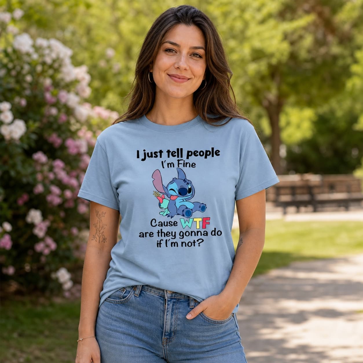 I Just Tell People I’m Fine Cause Wtf Are They Gonna Do If I’m Not-2 Stitch Shirt