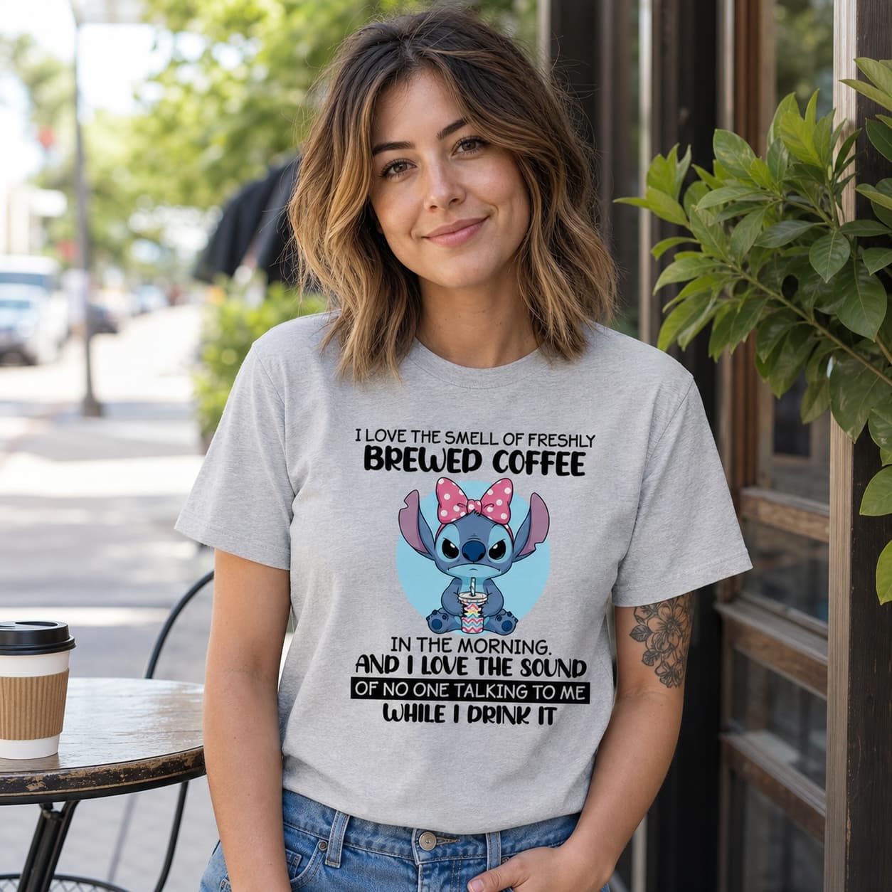I Love The Smell Of Freshly Brewed Coffee In The Morning. And I Love The Sound Of No One Talking To Me While I Drink It Stitch Shirt
