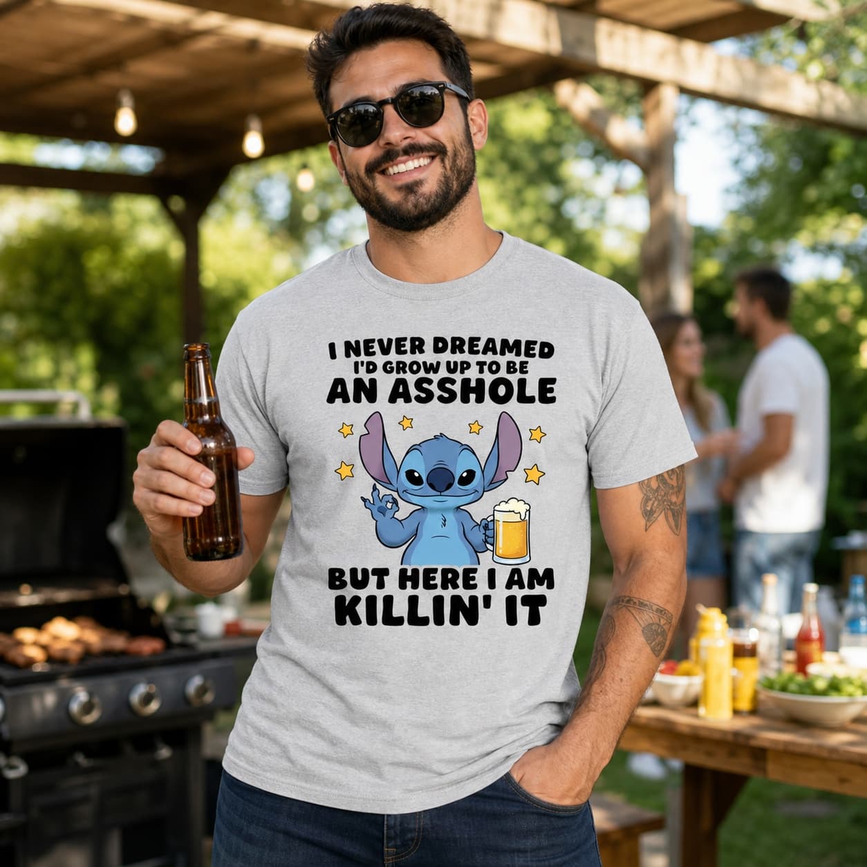 I Never Dreamed I’d Grow Up To Be An Asshole But Here I Am Killin’ It Stitch Shirt