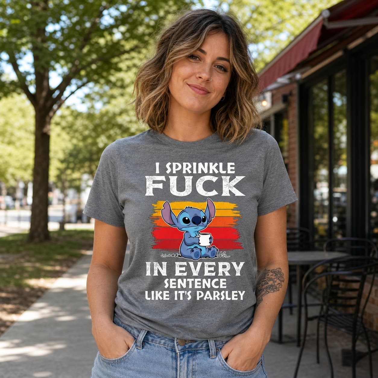 I Sprinkle Fuck In Every Sentence Like It’s Parsley-2 Stitch Shirt