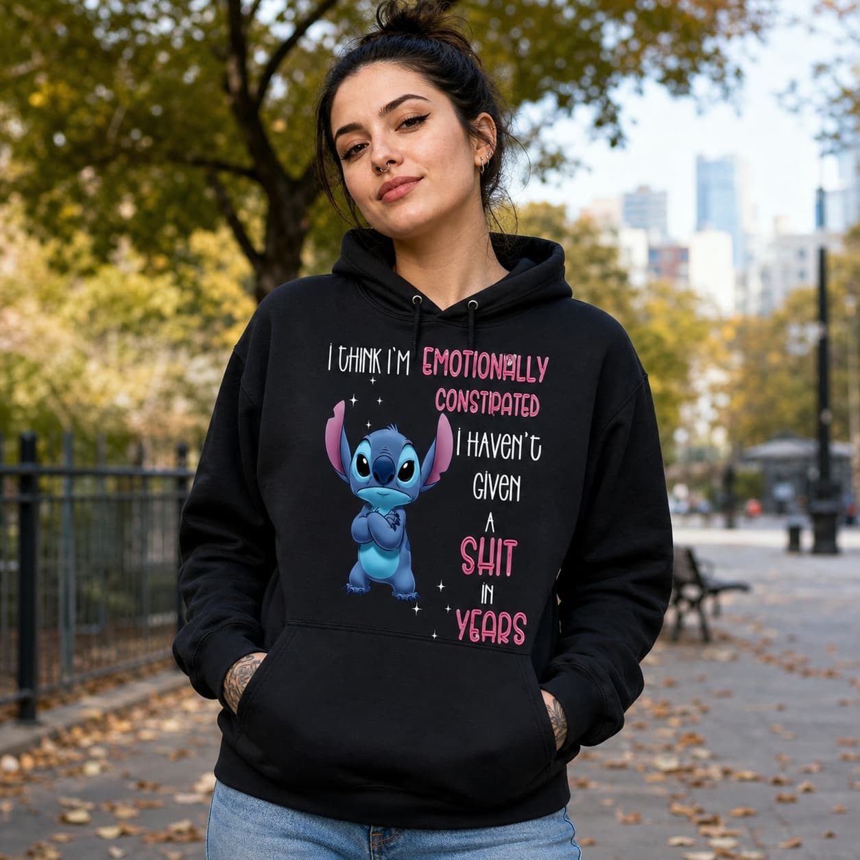 I Think I’m Emotionally Constipated I Haven’t Given A Shit In Years Stitch Shirt