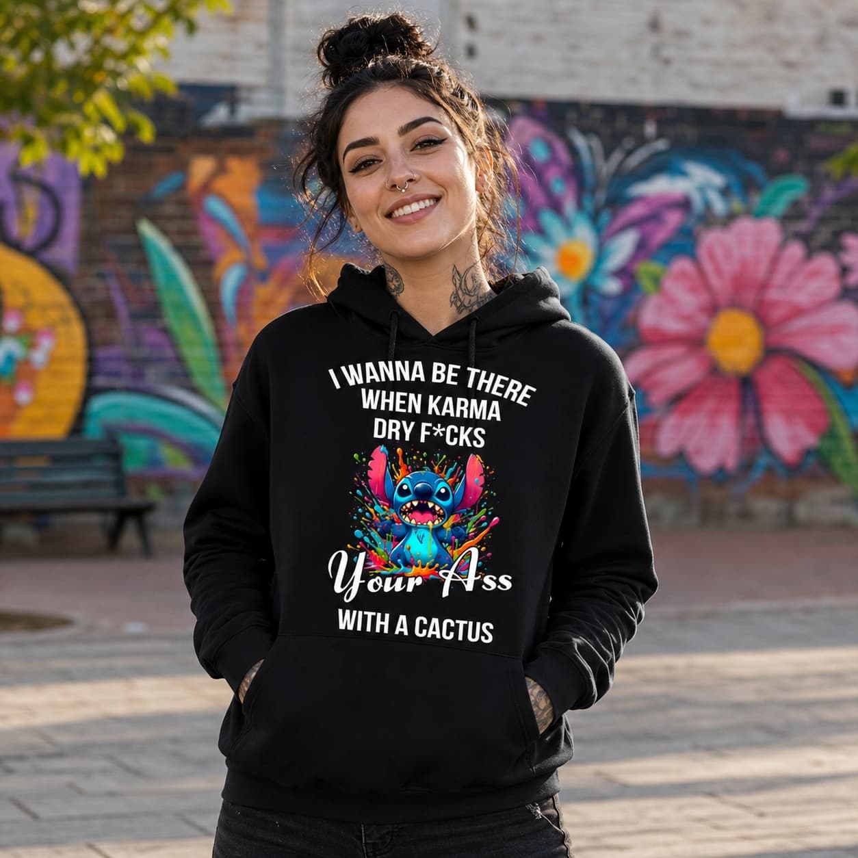 I Wanna Be There When Karma Dry F cks Your Ass With A Cactus Stitch Shirt