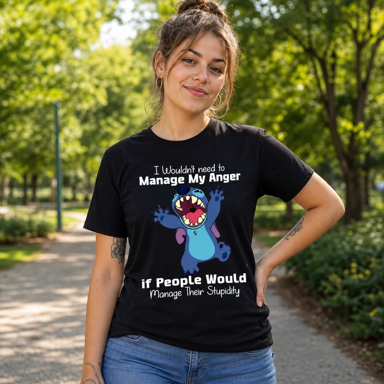 I Wouldn’t Need To Manage My Anger If People Would Manage Their Stupidity Stitch Shirt