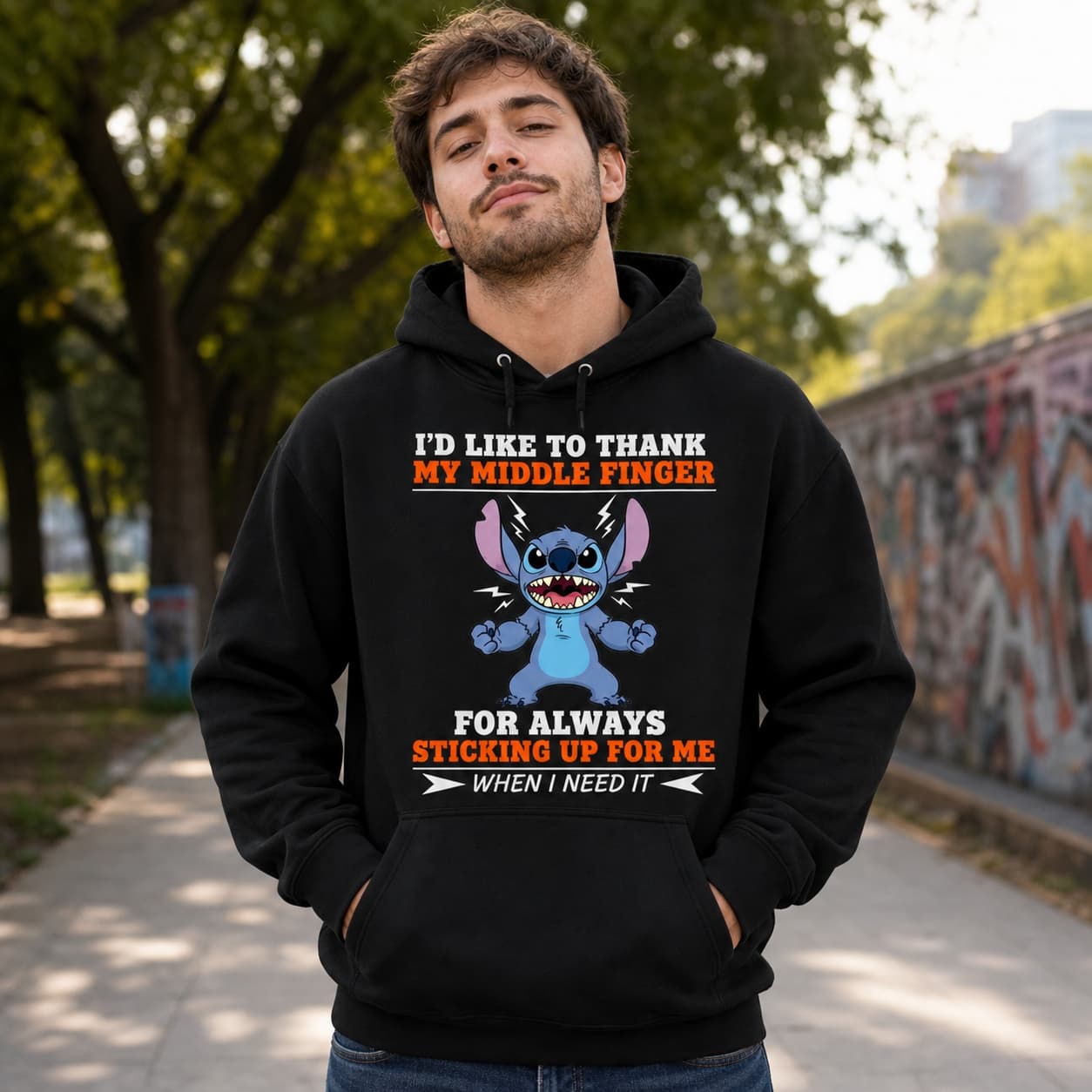 I’d Like To Thank My Middle Finger For Always Sticking Up For Me When I Need It-3 Stitch Shirt