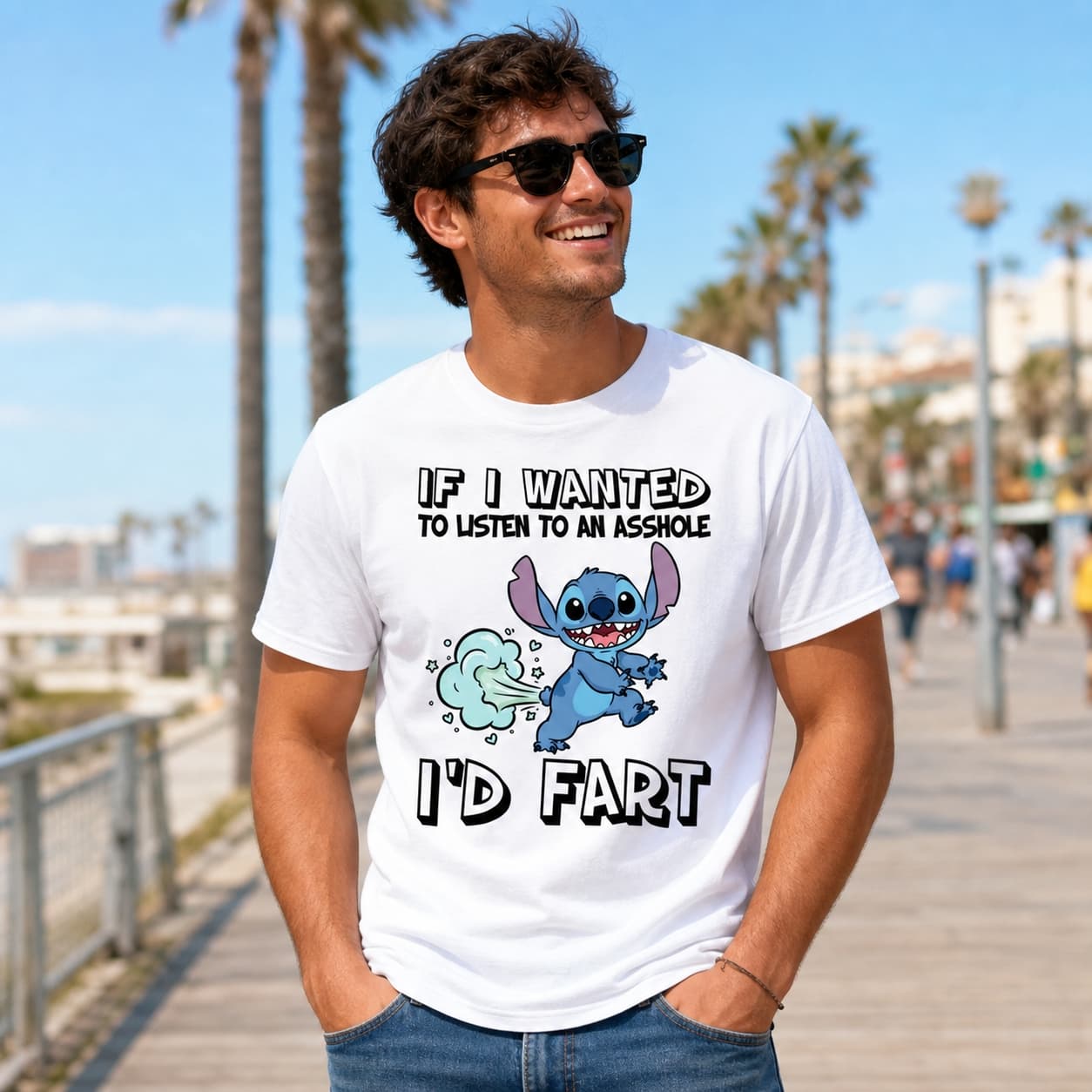 If I Wanted To Listen To An Asshole I’d Fart-3 Stitch Shirt