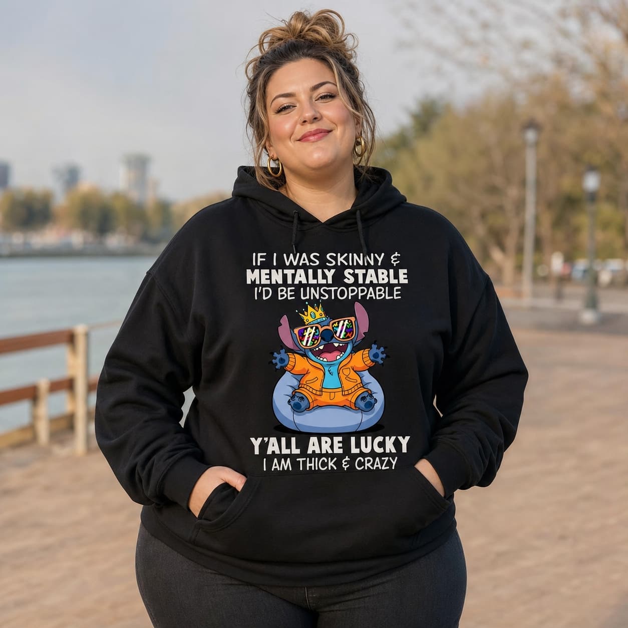 If I Was Skinny Mentally Stable I’d Be Unstoppable Y’all Are Lucky I Am Thick & Crazy Stitch Shirt