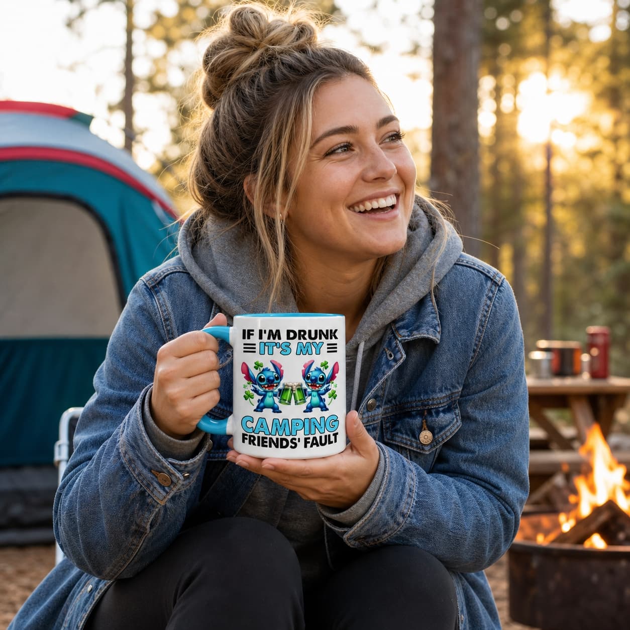 If I’m Drunk It’s My Camping Friends’ Fault Stitch Shirt
