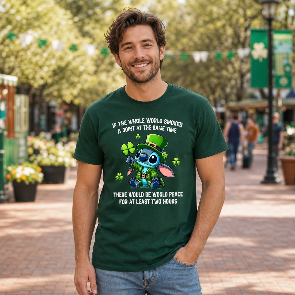 If The Whole World Smoked A Joint At The Same Time There Would Be World Peace For At Least Two Hours Stitch Shirt