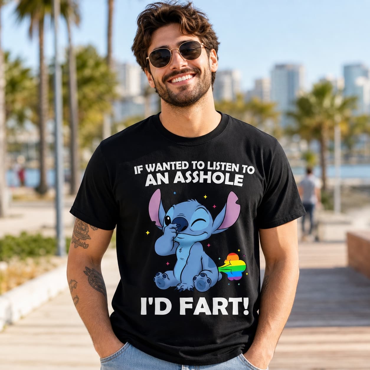 If Wanted To Listen To An Asshole I’d Fart! Stitch Shirt
