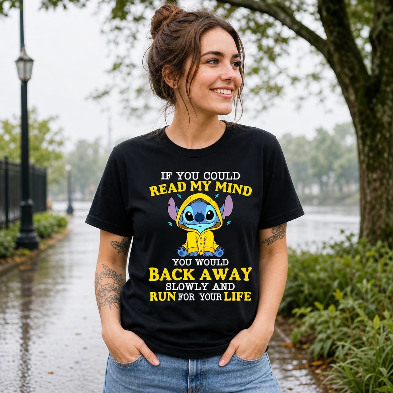 If You Could Read My Mind You Would Back Away Slowly And Run For Your Life Stitch Shirt