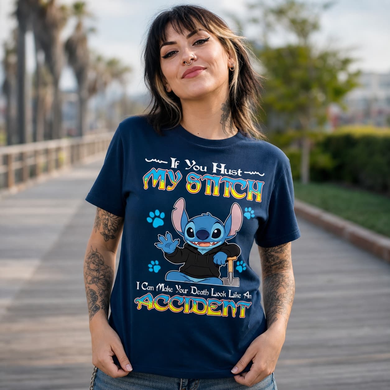 If You Hust My Snoopy I Can Make Your Death Look Like An Accident Stitch Shirt