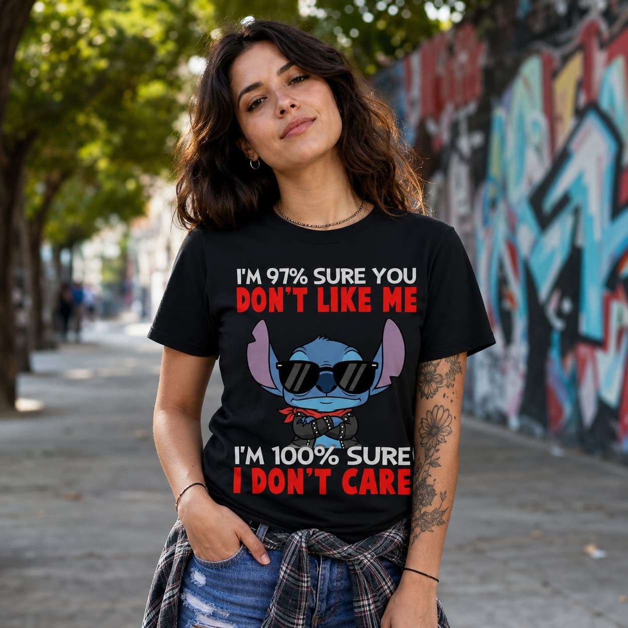 I’m 97% Sure You Don’t Like Me But I’m 100% Sure I Don’t Care-3 Stitch Shirt