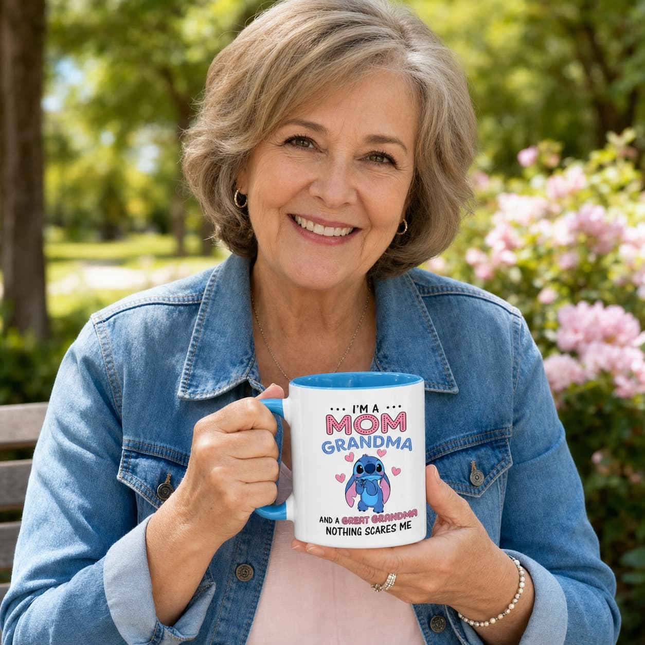 I’m A Mom Grandma And A Great Grandma Nothing Scares Me Stitch Shirt