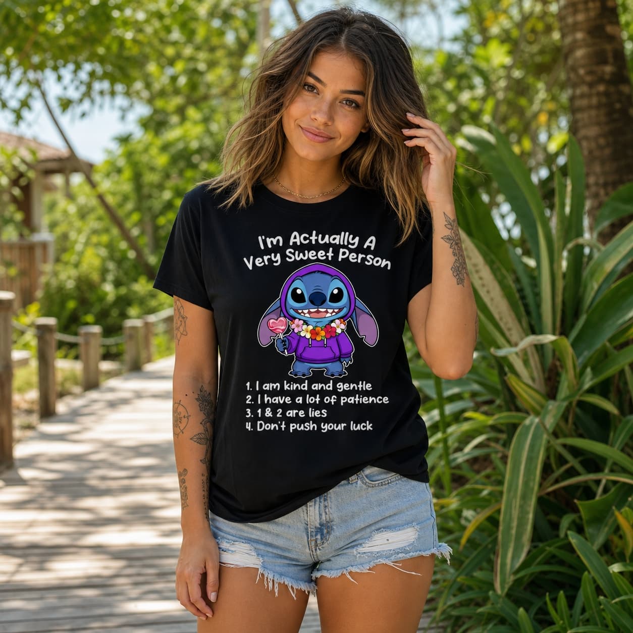 I’m Actually A Very Sweet Person-2 Stitch Shirt