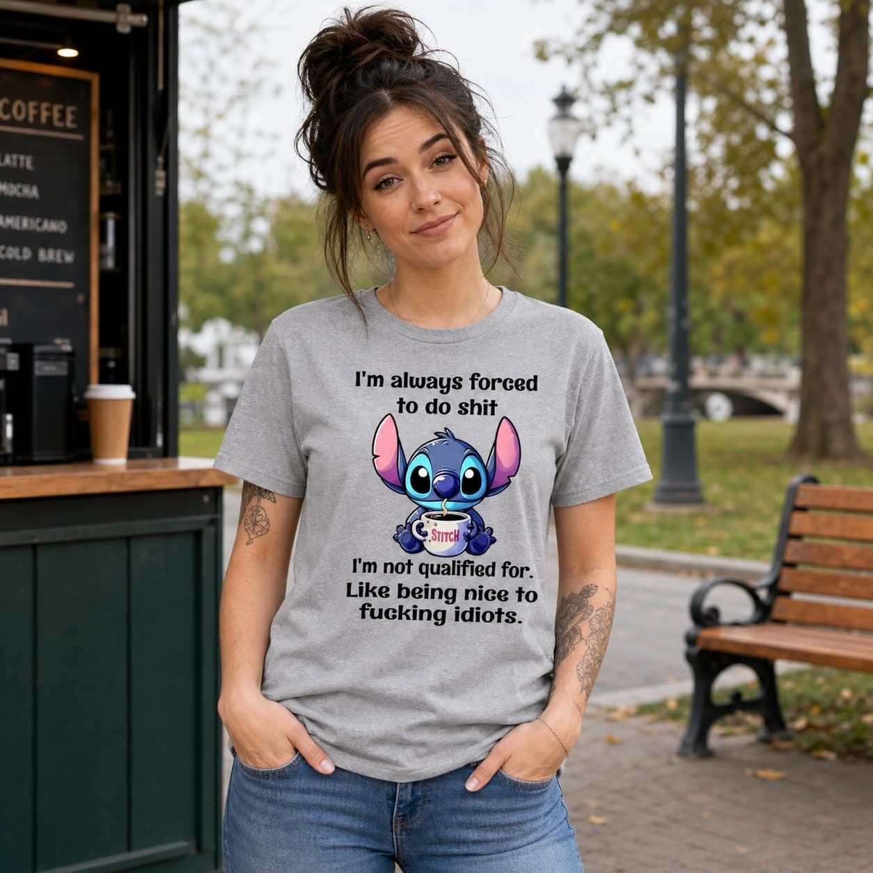 I’m Always Forced To Do Shit Stitch I’m Not Qualified For. Like Being Nice To Fucking Idiots Stitch Shirt