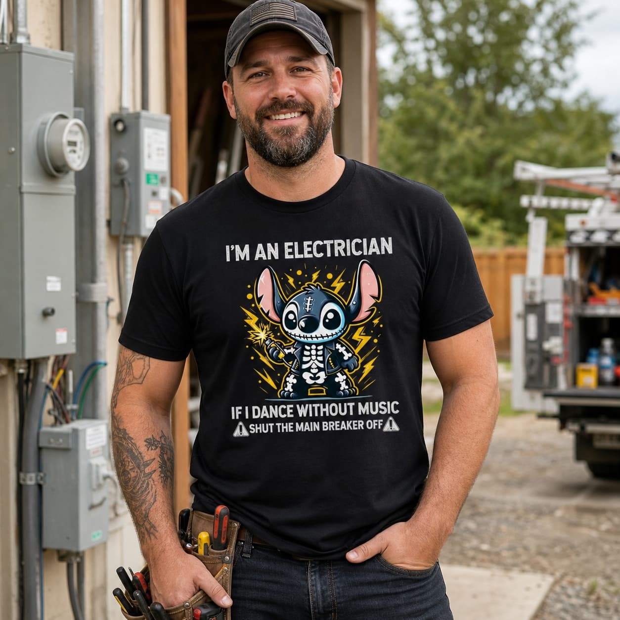 I’m An Electrician If I Dance Without Music Shut The Main Breaker Off-2 Stitch Shirt