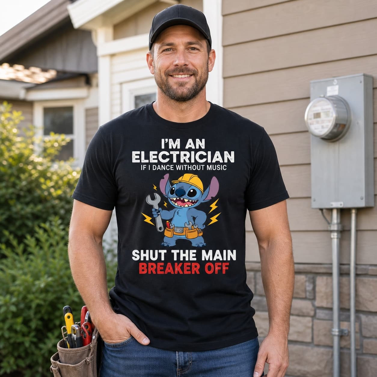 I’m An Electrician If I Dance Without Music Shut The Main Breaker Off-6 Stitch Shirt