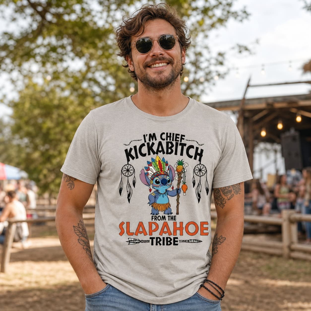 I’m Chief Kickabitch From The Slapahoe Tribe-3 Stitch Shirt