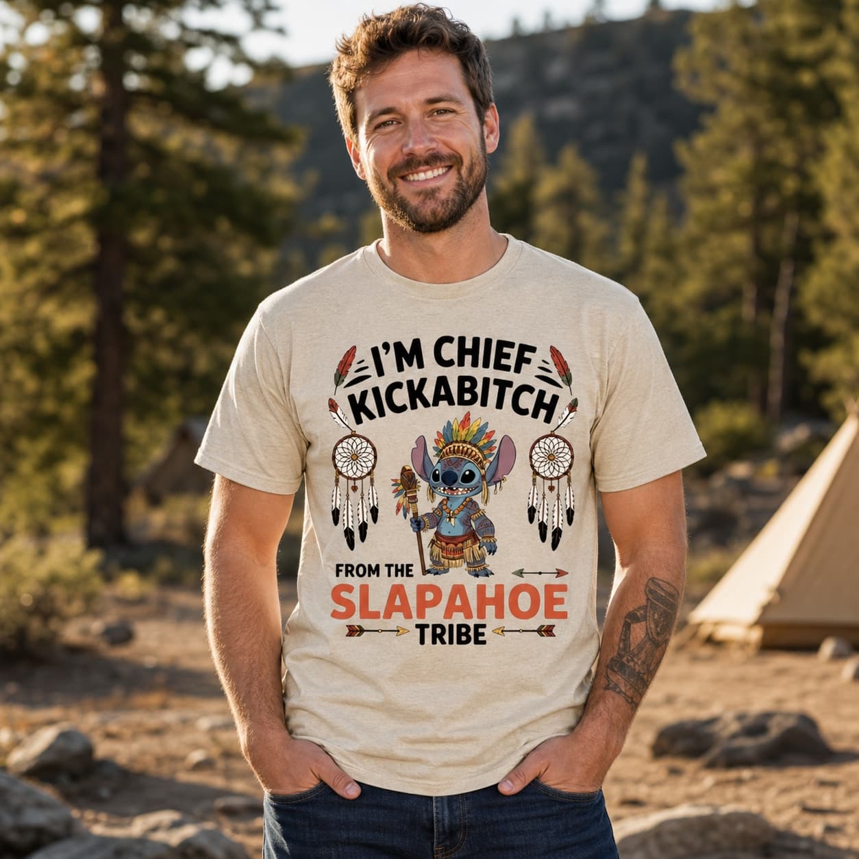 I’m Chief Kickabitch From The Slapahoe Tribe-5 Stitch Shirt