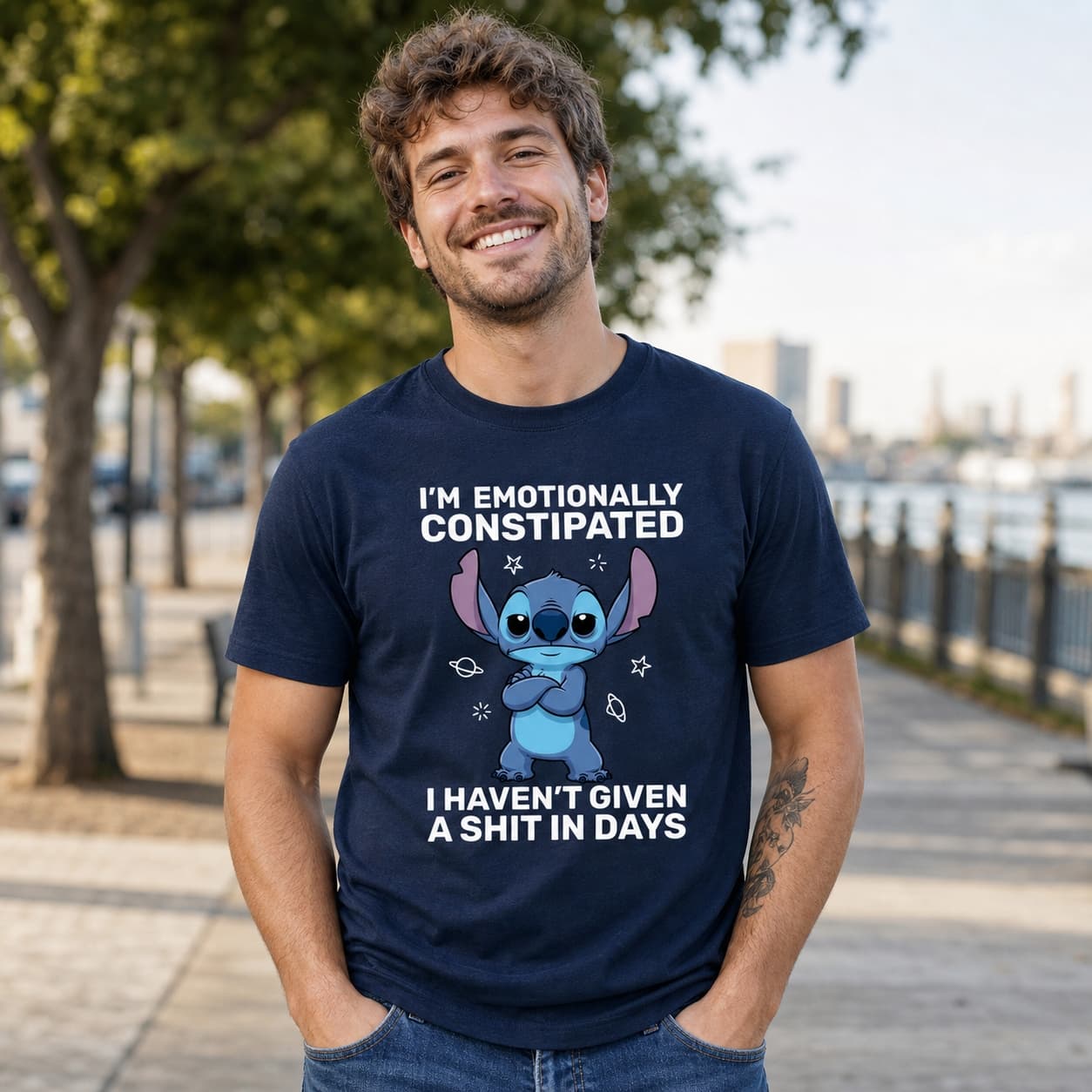 I’m Emotionally Constipated I Haven’t Given A Shit In Days Stitch Shirt